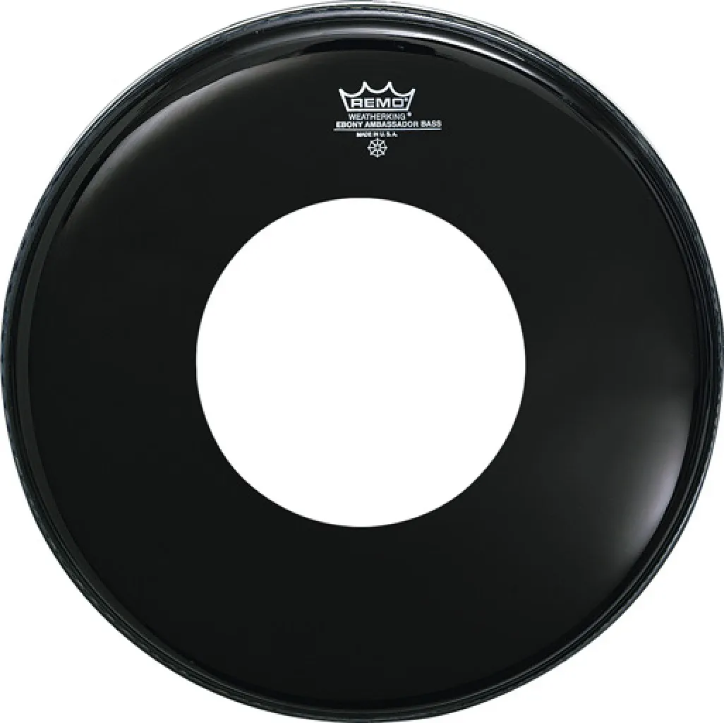 REMO Ebony 22" Bass Ambassador W/Event