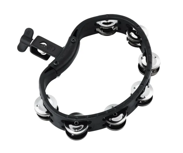 MEINL HTMT2BK Tambourin Headliner Demi-Lune 2 Rangs Acier Black w/clamp