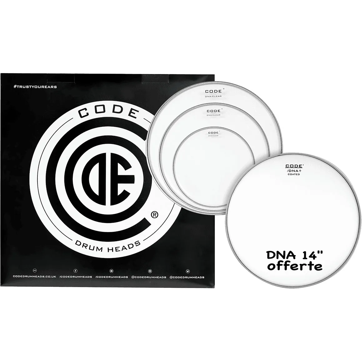 Pack CODE Dna 12"/13"/16" Clear + Dna 14" Coated