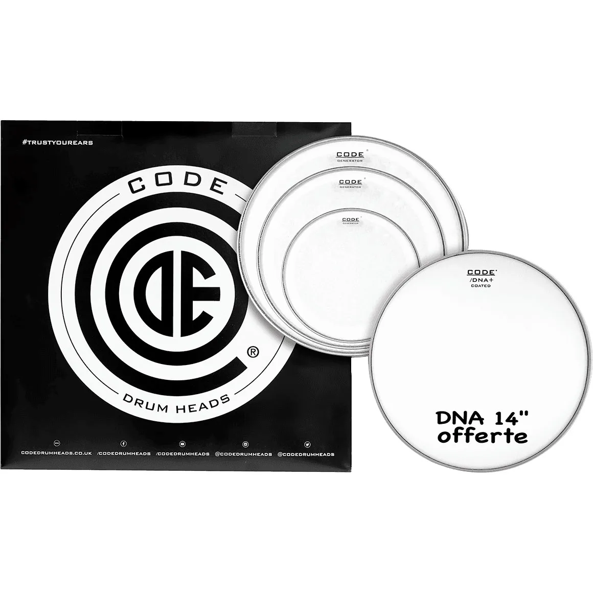 Pack CODE Generator 12"/13"/16" Clear + Dna 14" Coated