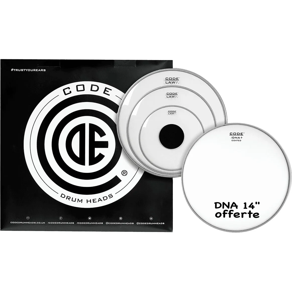 Pack CODE Law 10"/12"/16" Clear + Dna 14" Coated