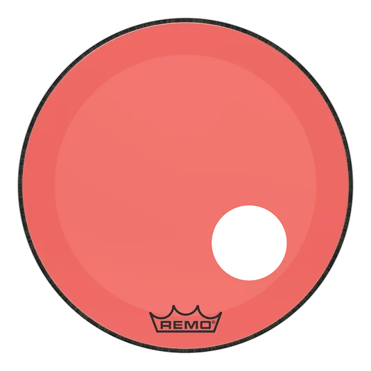 REMO Colortone 22" Powerstroke 3 Bass Red W/Hole