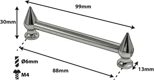 Coquille Spare Drum Tube Lug - Double Tirant - 88Mm