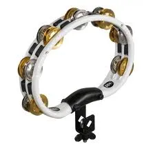 MEINL TMT2MWH Tambourin Demi-Lune 2 Rangs Nickel/Cuivre White w/clamp