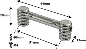 Coquille Spare Drum Tube Lug - Double Tirant - 51Mm