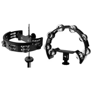 Tambourin Stagg - Simple Demi Lune - 16 Cymb - Black + Attache