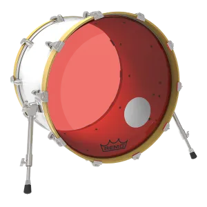 REMO Colortone 18" Powerstroke 3 Bass Red W/Hole