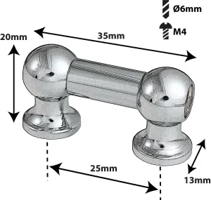 Coquille Spare Drum Tube Lug - Double Tirant - 25Mm