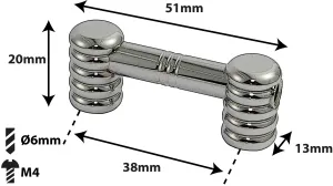 Coquille Spare Drum Tube Lug - Simple Tirant - 38Mm
