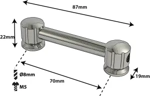 Coquille Spare Drum Tube Lug - Double Tirant - 70Mm