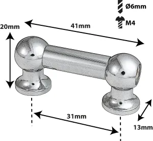Coquille Spare Drum Tube Lug - Double Tirant - 31Mm
