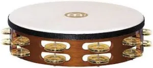 Tambourin Meinl Bois - Peau De Chevre - 2 Rangs - Laiton - Brown