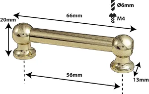 Coquille Spare Drum Tube Lug - Double Tirant - 56mm - Gold