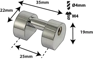 Coquille Spare Drum Tube Lug - Double Tirant - 25Mm