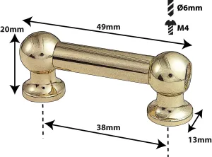 Coquille Spare Drum Tube Lug - Double Tirant - 38mm - Gold
