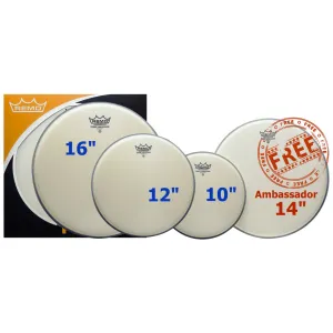 REMO Pack Ambassador 10"/12"/16"Coated + Ambassador 14" Coated