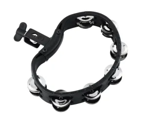 MEINL HTMT2BK Tambourin Headliner Demi-Lune 2 Rangs Acier Black w/clamp