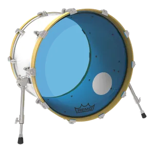 REMO Colortone 18" Powerstroke 3 Bass Blue W/Hole