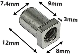 Cheminee Sparedrum Carree Snsq12B 12mm - Laiton (X4)