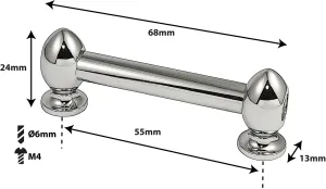 Coquille Spare Drum Tube Lug - Double Tirant - 55Mm