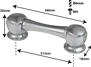 Coquille Spare Drum Tube Lug - Double Tirant - 51Mm
