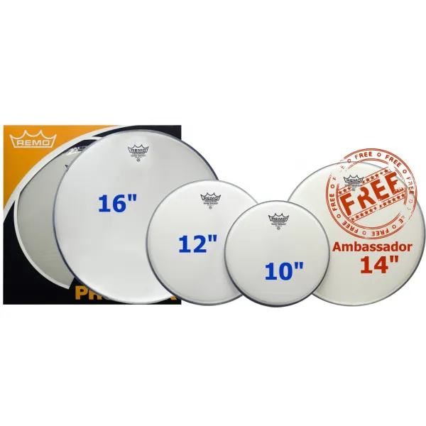Produit REMO Pack Emperor 10"/12"/16" Coated + Ambassador 14" Coated Image