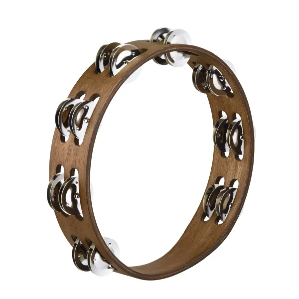 Produit Tambourin Meinl 10" Bois - 2 Rangs - Acier - Walnut Brown Image