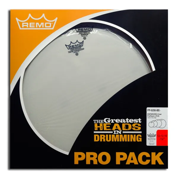 Produit REMO Pack Emperor 12"/13"/16" Clear + Ambassador 14" Coated Image