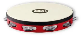 Produit Tambourin Meinl Bois - Peau Synth - 1 Rang - Acier - Red Image