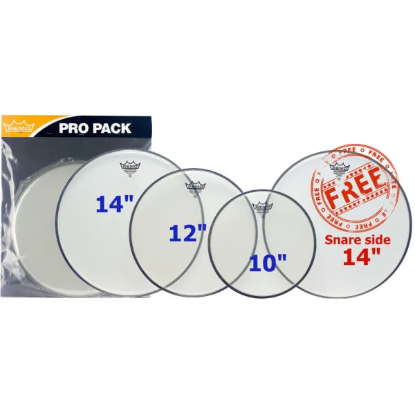 Produit REMO Pack Ambassador 10"/12"/14" Clear + Ambassador 14" Hazy Image