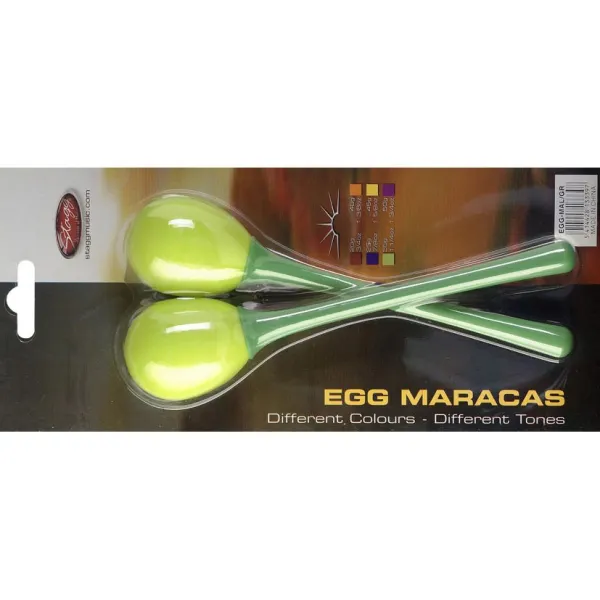 Produit Shaker Stagg Egg Green - Manche Plastique- La Paire Image